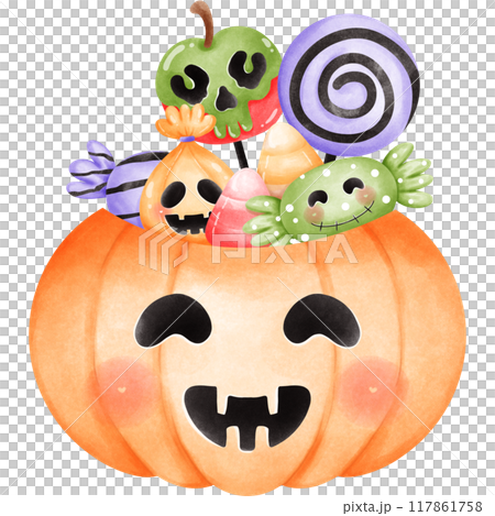 Halloween ghost and candy 117861758