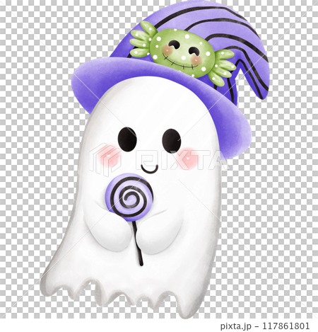 Halloween ghost and candy Halloween ghost and candy 117861801