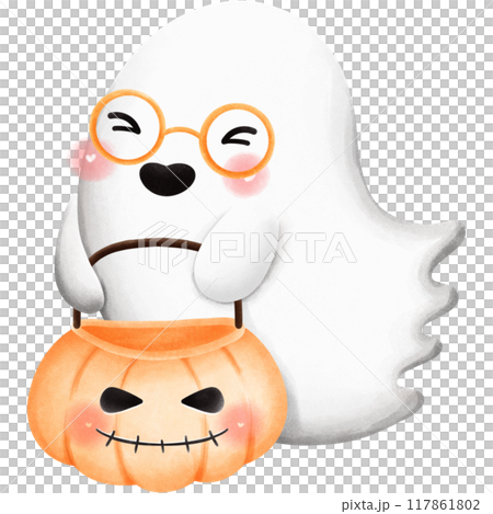 Halloween ghost and candy 117861802