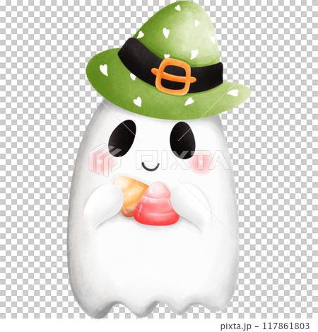 Halloween ghost and candy Halloween ghost and candy 117861803