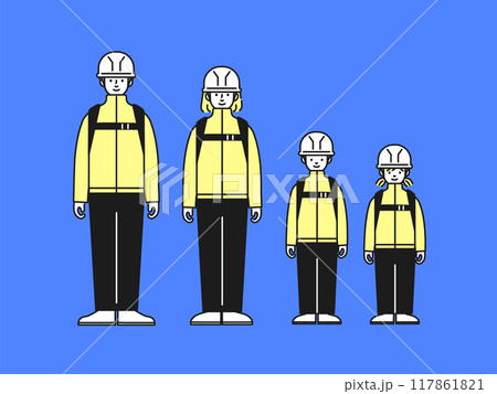 災害に備える家族のイラスト 117861821