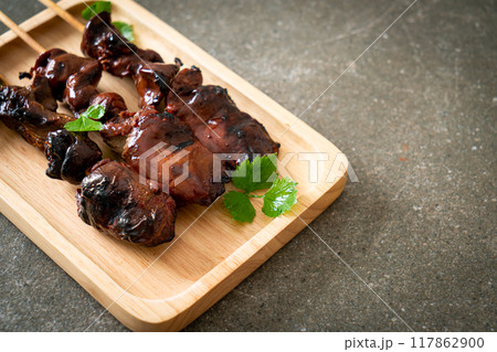 grilled chicken liver with herbs and spices grilled chicken liver with herbs and spices 117862900