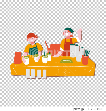 路邊攤的插圖 117863400