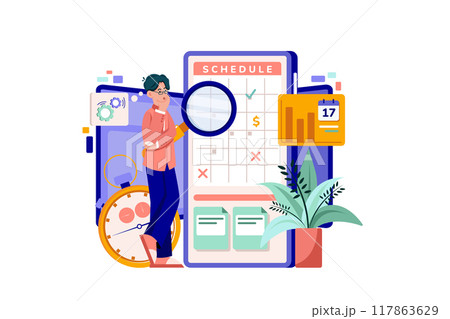 Business person looking at the schedule 117863629