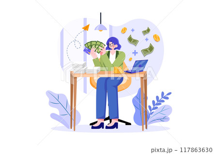 Girl getting a business loan 117863630