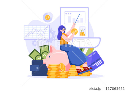 Girl  with finance management 117863631
