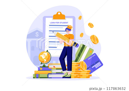 Student applying for student loan Student applying for student loan 117863632