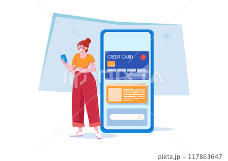 Credit Card Application Illustration concept on white background 117863647