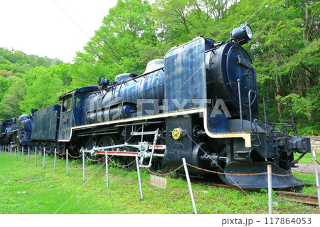 旭川市　旧神居古潭駅舎　蒸気機関車 117864053