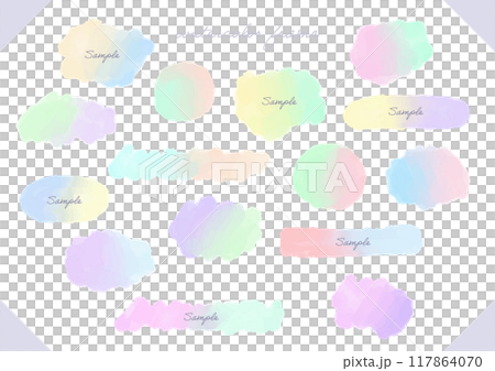 Watercolor gradient frame set 117864070