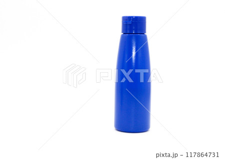 A picture of oil bottle isolated on white background with selective focus 117864731