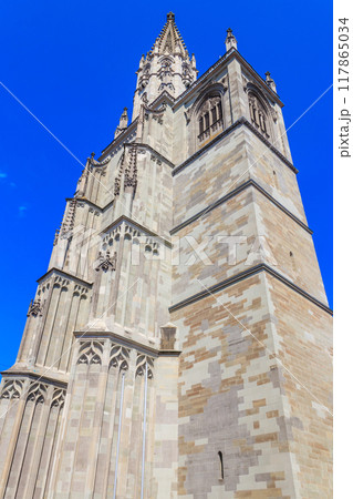 Facade of Konstanz Minster or Konstanz Cathedral in Konstanz (also known as Constance), Germany Facade of Konstanz Minster or Konstanz Cathedral in Konstanz (also known as Constance), Germany 117865034