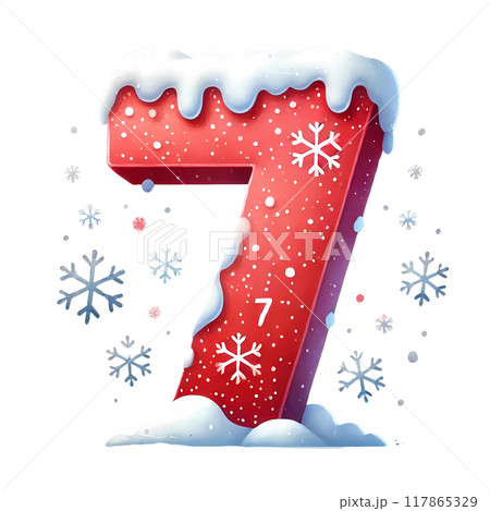 3D number seven 117865329