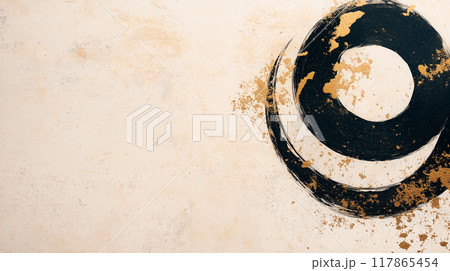 干支のヘビを描いた年賀状用背景画像 117865454