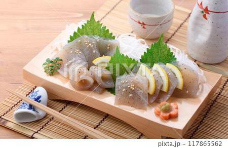 普通のこんにゃくで作った 刺身こんにゃく 普通のこんにゃくで作った 刺身こんにゃく 117865562