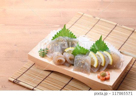 普通のこんにゃくで作った 刺身こんにゃく 117865571