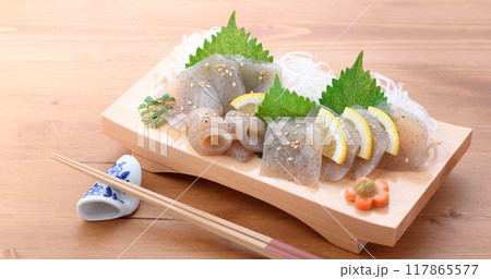普通のこんにゃくで作った 刺身こんにゃく 117865577