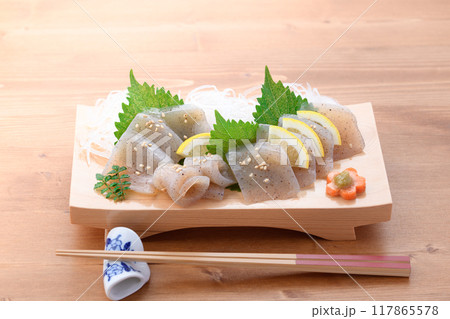 普通のこんにゃくで作った 刺身こんにゃく 117865578