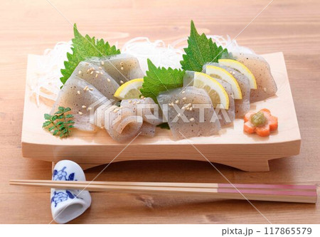 普通のこんにゃくで作った 刺身こんにゃく 117865579