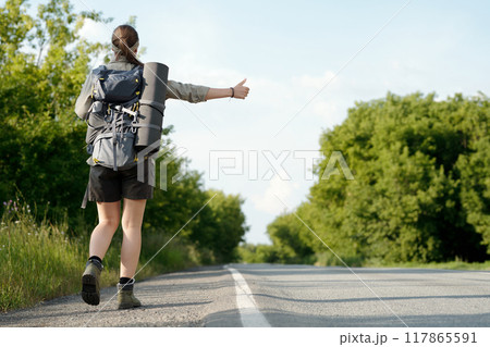 Catching car or other vehicle on highway 117865591