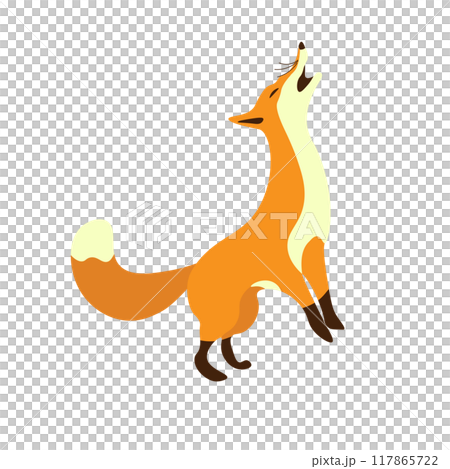 Vector illustration of a fox looking up Vector illustration of a fox looking up 117865722