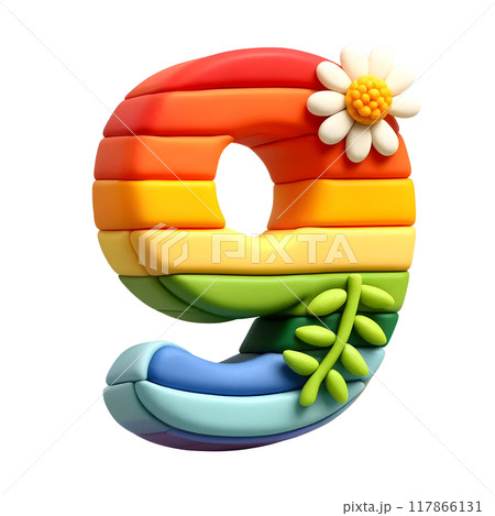 3D number nine  117866131