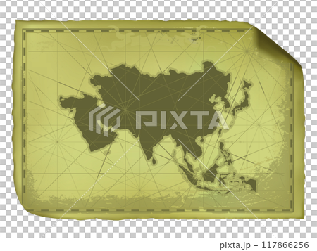 Old Map of Asia 02_Dark Green Old Map of Asia 02_Dark Green 117866256