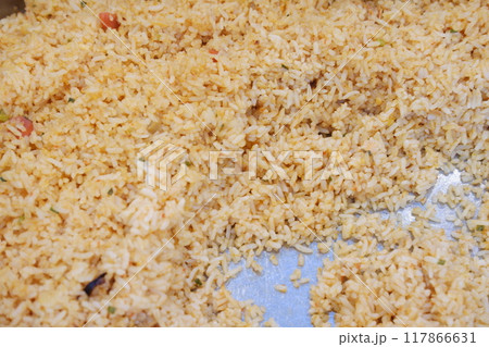 Close up of fried rice in the market 117866631