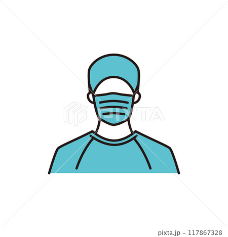 手術着の医療従事者 手術着の医療従事者 117867328