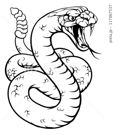 Rattlesnake Snake Animal Sport Team Cartoon Mascot Rattlesnake Snake Animal Sport Team Cartoon Mascot 117867537