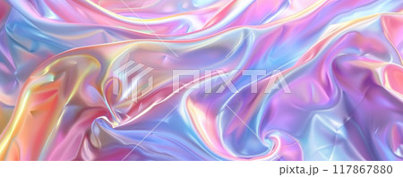 Vibrant Abstract Silk Fabric with Soft Waves Vibrant Abstract Silk Fabric with Soft Waves 117867880
