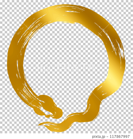 Year of the Snake, New Year's material, brush-touched snake silhouette illustration_gold Year of the Snake, New Year's material, brush-touched snake silhouette illustration_gold 117867997