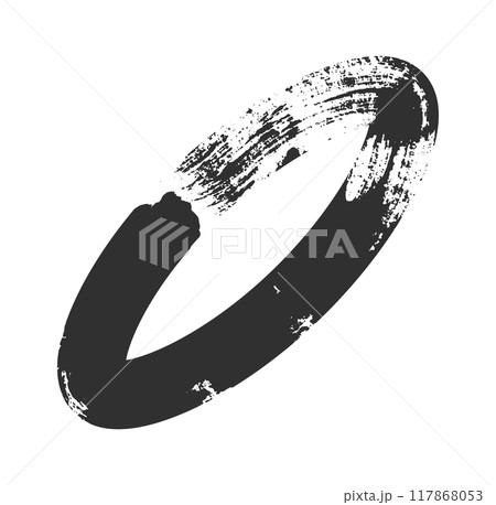 Grunge brush strokes. Ink painting. Hand drawn paintbrush shape, stain texture 117868053