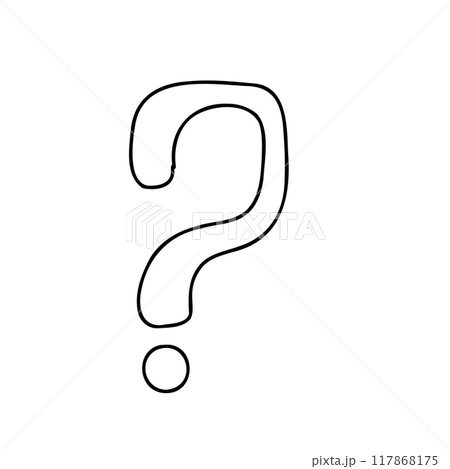 Questions marks. Hand drawn doodle ask sign set. Vector Who Why FAQ symbol 117868175