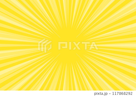 白い集中線が入った黄色の背景イラスト 117868292