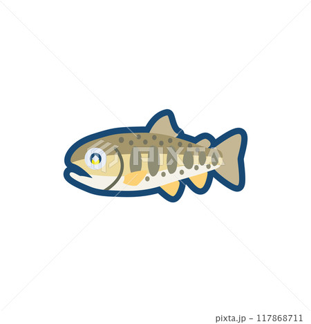 かわいいヤマメのイラスト 117868711