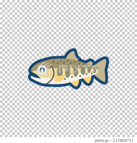 かわいいヤマメのイラスト 117868711