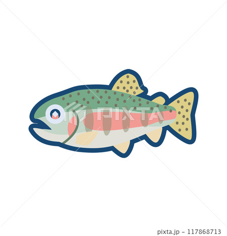 かわいいニジマスのイラスト かわいいニジマスのイラスト 117868713