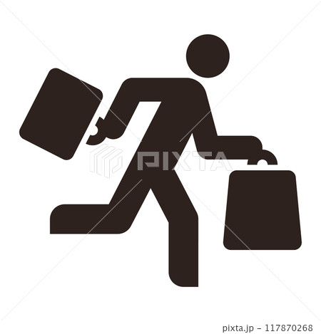 Man running with purchases. Shopping, active shopping and spending 117870268