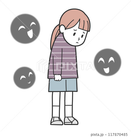 嘲笑される女の子 117870485