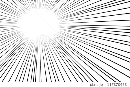 集中線。コミックに使われるような効果線。 集中線。コミックに使われるような効果線。 117870488
