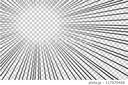 集中線。コミックに使われるような効果線。 集中線。コミックに使われるような効果線。 117870488