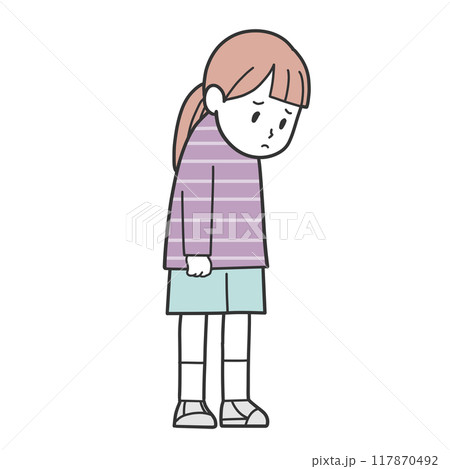うつむく女子 うつむく女子 117870492