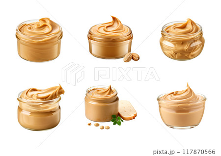 Peanut Butter Collection Bundle Set Isolated on a Transparent Background 117870566
