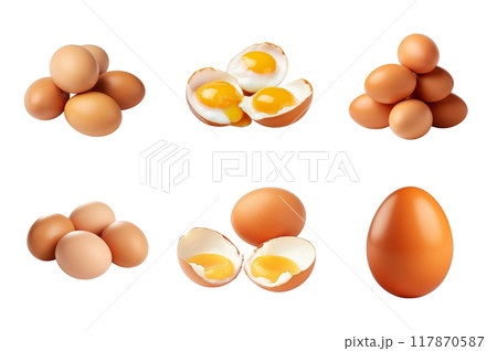 Eggs Collection Bundle Set Isolated on a Transparent Background 117870587