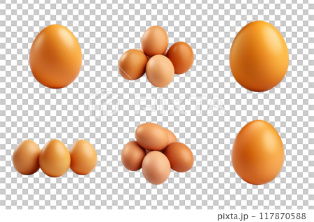Eggs Collection Bundle Set Isolated on a Transparent Background Eggs Collection Bundle Set Isolated on a Transparent Background 117870588