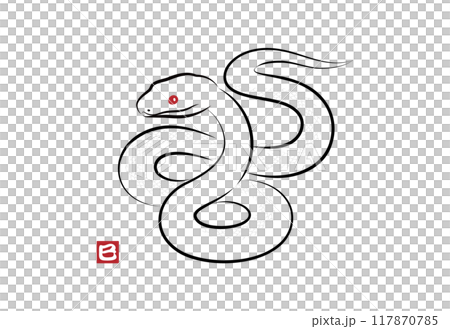 八の字にとぐろを巻いている縁起の良い白蛇のイラスト 墨絵風でお洒落な巳年の年賀状素材 ベクター 八の字にとぐろを巻いている縁起の良い白蛇のイラスト 墨絵風でお洒落な巳年の年賀状素材 ベクター 117870785