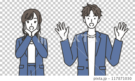 男士和女士穿著令人驚訝的辦公室休閒裝 男士和女士穿著令人驚訝的辦公室休閒裝 117871030