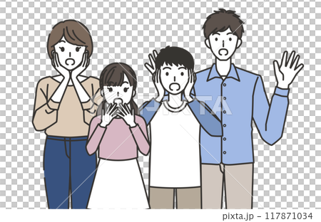 一個驚訝的家庭的插圖 117871034