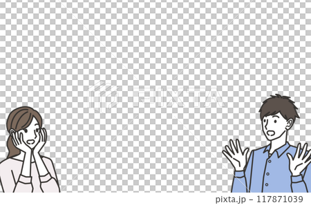 Illustration of a surprised man and woman 117871039